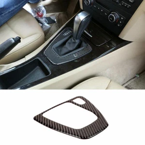For BMW 3-Series E90 2005-2012 Real Carbon Fiber Console Gear Shift Cover Trim - Picture 1 of 9