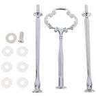 1Set 2 3 Tier Cake Plate Stand Heavy Metal Center Handle Fitting Hardware6279
