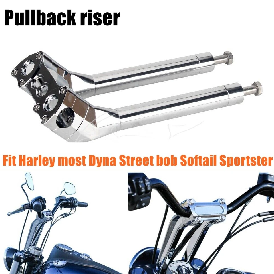  Elevadores de manillar modulares estilo retroceso de 1" para Harley Dyna Street Bob Softail Foto 1 de 4