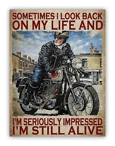 Funny Motorcycle Metal Garage Sign For Shed Workshop Mancave - Picture 1 of 2