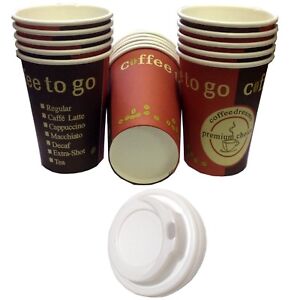 Kaffeebecher 300ml Hartpapier Pappbecher Cups Coffee to go mit/ohne Deckel 0,3l