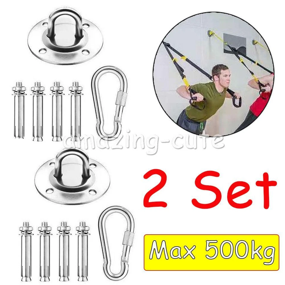 2x Boxsack Deckenhalterung Aufhängung Deckenhalter Schaukelhaken Karabiner Haken - Bild 1 von 4