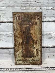 Letrero De Colección Yuengling's Cream Ale Pottsville PA RARO Botella Metal Sobre Cartón - Imagen 1 de 6