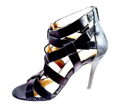 ALDO Women SIZE 6 Cage Sandal Black High Heel Stiletto Leather Kinky Gladiator - Image 1 of 4