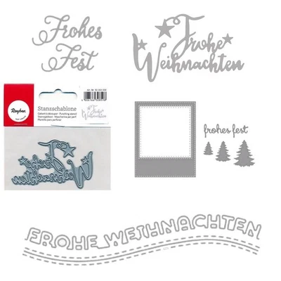 Stanzschablone Texte Wörter, Weihnachten Frohes Fest Christmas, Rayher - Bild 1 von 2