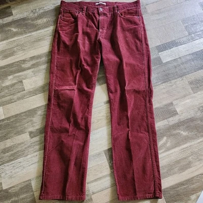 Vtg LL Bean Corduroy Pants Men’s 38x33 Red/Burgundy Straight Leg Gorpcore  - Image 1 of 4