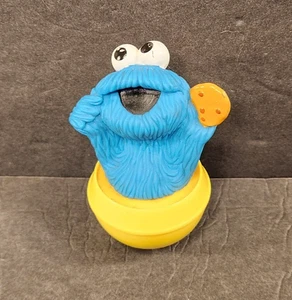 VINTAGE JIM HENSON SESAME STREET COOKIE MONSTER ROLY POLY WOBBLE WEEBLE FIGURE - Picture 1 of 6