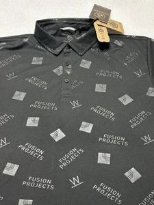 Swannies Shirt Mens Medium Embossed Golf Polo Fusion Project Performance NEW NWT - Picture 1 of 10
