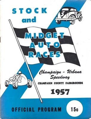 1957 Champaign-Urbana Speedway (IL) Race Program - Midgets & Stocks 0066 - Image 1 of 4