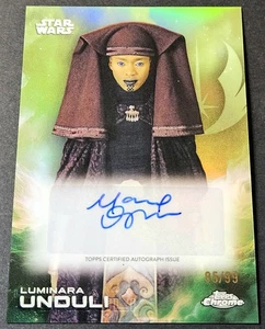 2025 Topps Chrome Star Wars Auto Green /99 Luminara Unduli Mary Oyaya #A-MO - Picture 1 of 2