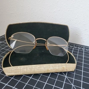 Vintage American Optics 1/10 12k GF Gold Filled Semi Rimless Frames Only  - Picture 1 of 17