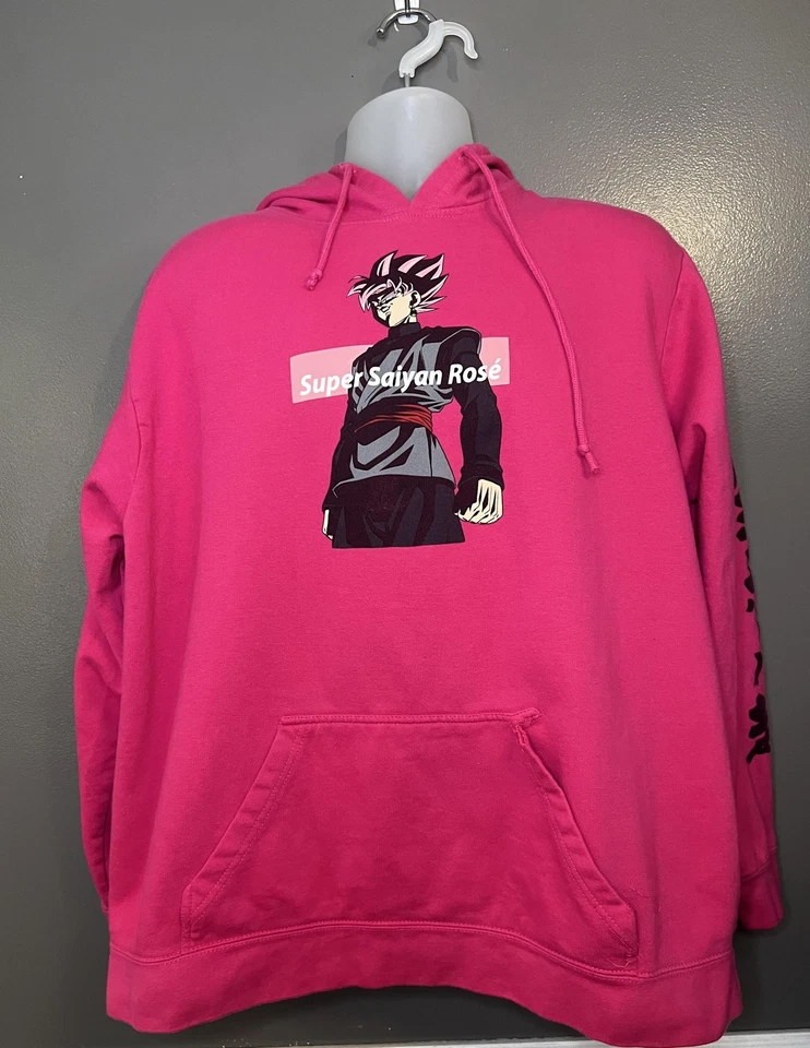 Dragon Ball Super Sudadera con Capucha Para Hombres 2XL Rosa Super Saiyajin Rosa Anime Pullover Gráfico Foto 1 de 4