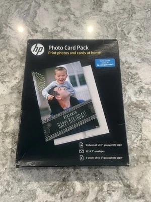 NEW HP Inkjet Printer Glossy Photo Card Picture Paper Pack 887758496787 - Image 1 of 3
