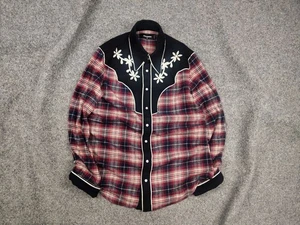 Dsquared2 Brushed Cotton Flannel Western Button Shirt In Red - Picture 1 of 18