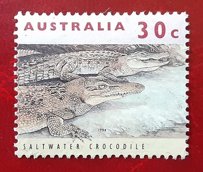 AUSTRALIA 1994 30c Used Salt Water Crocodiles Mi 1394y7 Scott 1271 XF 8458 - Image 1 of 2