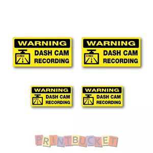 Dash Cam Recording stickers 2 x 100mm & 2 x 70mm quality waterproof vinyl safety - Picture 1 of 1