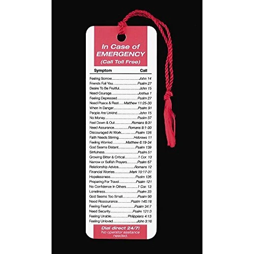 In Case of Emergency Bible Verses 2 x 6 Cardstock Tassel Bookmark, Pack of 12 Foto 1 de 1