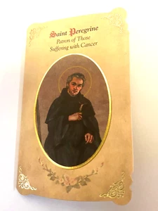 Tarjeta de oración de San Peregrino Laziosi (El Santo Cáncer) + medalla, nueva #PCM-024 - Imagen 1 de 5