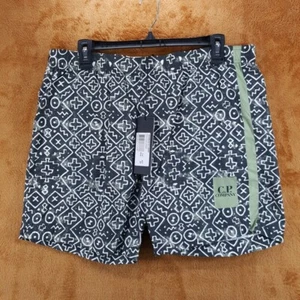 Costume da bagno uomo CP COMPANY taglia 52 nero verde tronchetto corto logo a righe $285 - Foto 1 di 10