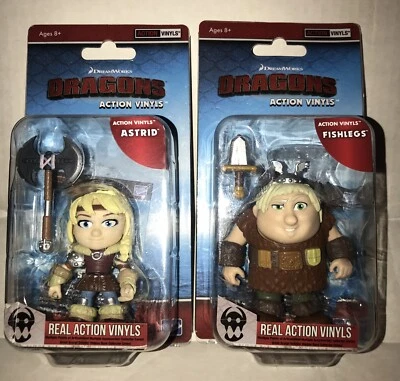 SET Loyal Subjects How To Train Your Dragon Astrid & Fishlegs Action Vinyls NEW - Image 1 of 4