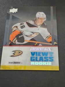 2021-22 UPPER DECK UD CREDENTIALS TREVOR ZEGRAS VG-14 VIEW FROM THE GLASS ROOKIE
