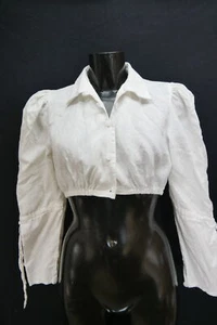 Gr.36 Dirndlbluse weiß Bluse für Dirndl Hess Leinen mit Bändel B11739 - Bild 1 von 4