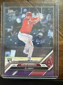Nolan Schanuel 2024 Topps Now Opening Day Angels RC Purple /25 & Base #OD-113 - Picture 1 of 3