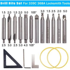 17PCs Drill Bits Set For 368A Locksmith Tool Vertical Key Machine Cutter - Picture 1 of 9