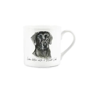 Schwarzer Labradorbecher - Knochenchina Tee-/Kaffeetasse Geschenk für Hundeliebhaber - Bild 1 von 3