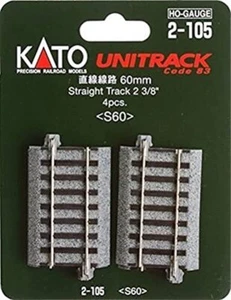 Kato 2-105 Unitrack 60mm 2 3/8in Straight 4pcs HO Scale - Picture 1 of 1