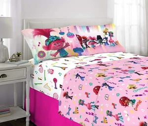 Neu Trolls World Tour Find Your Beat Laken-Set für Kinder-Komplettes Bettwäsche-Set-4-teilig - Bild 1 von 6