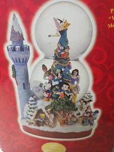 Disney Store Tinkerbell Lights Music Christmas Snow Globe Castle Lights NIB - Picture 1 of 6