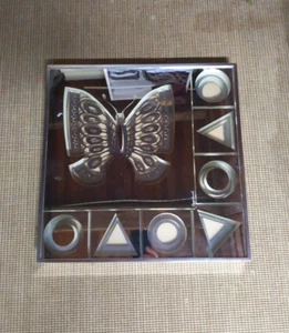 Mod 1970er GREG COPELAND Op-Art 3D Kunst Spiegel Schmetterling geometrische Formen - Bild 1 von 9