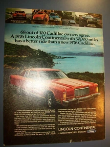 1976 Lincoln Continental mid-size-mag car ad- "better ride than a 1976 Cadillac" - Picture 1 of 1