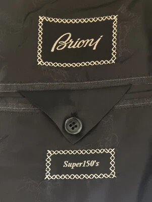 Brioni Suit Coat 48R subtle Stripes Dual Vents Super 150's Current - Image 1 of 4
