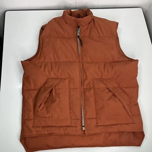 Schott Down Et Plume NYC Puffer Vest Goose Down And Feather Size Large Orange - Picture 1 of 18