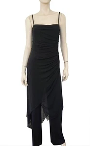 MICHAEL KORS Layered Black Jersey Maxi Jumpsuit 12 - Picture 1 of 4