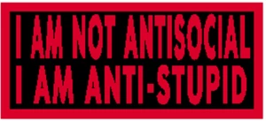 I AM NOT ANTISOCIAL.. Patch With Hook & Loop Morale Funny Emblem Red - Picture 1 of 1
