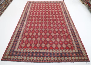 7 x 10 ft Soumak Kilim Red Area Afghan Hand Knotted Wool kilim Kitchen Kilim - Picture 1 of 12