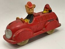 Vintage 1930-40's Mickey Mouse & Donald Duck Fire Dept Truck Rubber Toy
