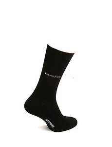 Men’s Black Mid-Calf Diabetic Socks 100% Cotton Made in Italy - Pairs - Picture 1 of 6