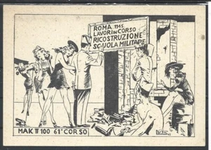 1945 MAK 100 61 COURSE MILITARY SCHOOL OF ROME WORK IN PROGRESS RECONSTRUCTION - Picture 1 of 2