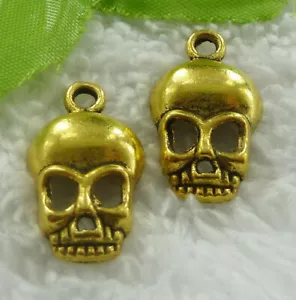 Kostenloser Versand 160 Stck. Vergoldet Totenkopf Charms 27x16mm B2145 - Bild 1 von 4