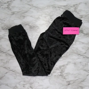 Betsey Johnson Performance Black Velour Pants Small ELX4P92T - Picture 1 of 6