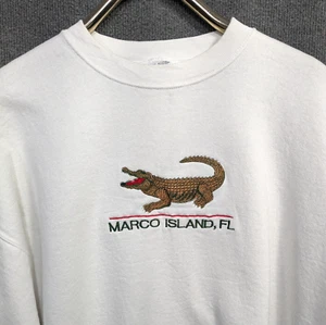 Vintage Marco Island Sweatshirt Erwachsene XXL bestickt Alligator Krokodil Rundhals - Bild 1 von 12