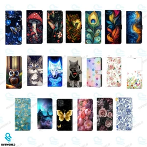 Patterned Wallet Flip Case Cover for Motorola Moto E14 E15 G Play 2024 G14 G54 - Picture 1 of 32