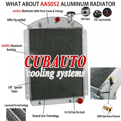 3-Row Radiator Fit 1941-46 45 Chevrolet Pickup Truck GMC AK Series V8 DPI4146CH Foto 1 de 4