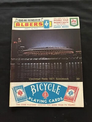 1971 Baseball Rare Preseason Program Cincinnati Reds VS Detroit Tigers April 4TH - Image 1 of 4