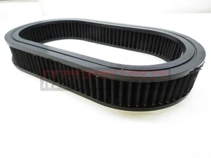 Elemento filtro filtro purificador de aire lavable negro ovalado 15"x2" GM Chevy Ford Mopar HotRod - Imagen 1 de 3