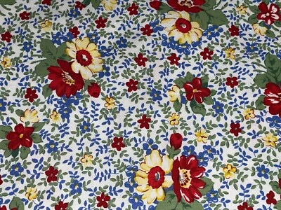 RJR FABRICS By 1/2 Yd "A Few of my Favorite Things" RJR 2005 Red Yellow Floral Cotton Fabric